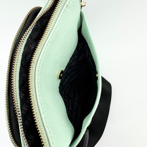 Steve Madden Cross Body Purse Mint Green Faux Leather Handbag Adjustable Strap - Picture 6 of 8